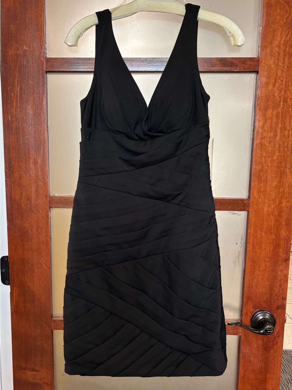 JS Collections Black V-Neck Mini Dress